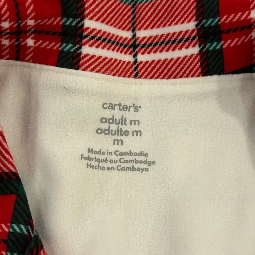 Unisex Casual Red Plaid Pajamas - Picture 3 of 6